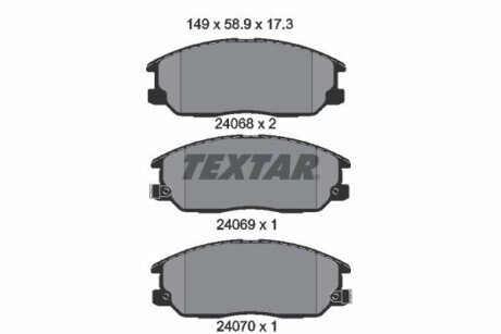 Тормозні (гальмівні) колодки textar 2406801 на Киа Соренто 1