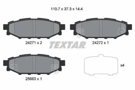Тормозные колодки textar 2427101