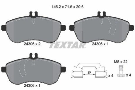 Тормозні (гальмівні) колодки textar 2430602