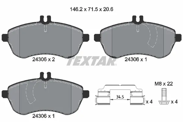 Тормозні (гальмівні) колодки Textar 2430603 (фото 1)