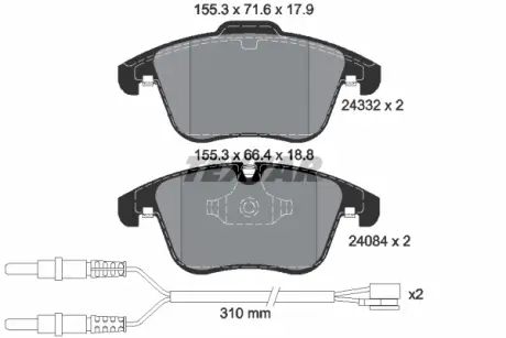Тормозные колодки textar 2433201