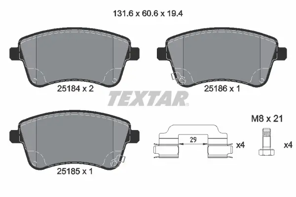 Тормозные колодки textar 2518401