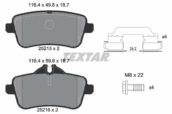 Тормозные колодки textar 2521501