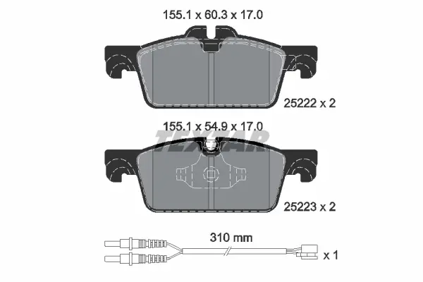 Тормозные колодки textar 2522201