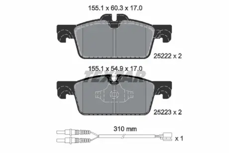 Тормозные колодки textar 2522201