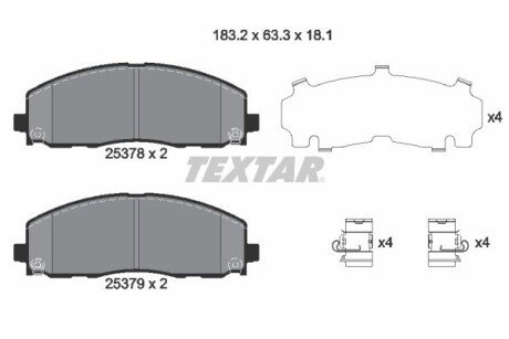 Тормозные колодки textar 2537801