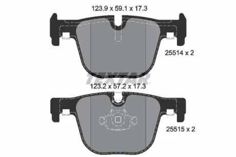 Тормозные колодки textar 2551401