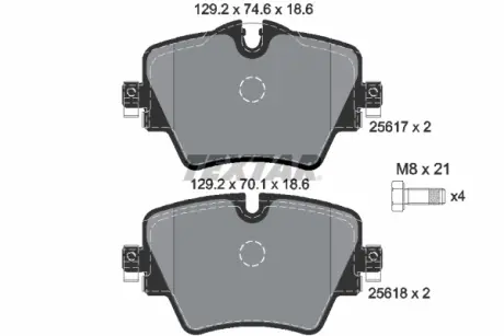 Тормозные колодки textar 2561701