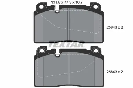 Тормозные колодки textar 2564301
