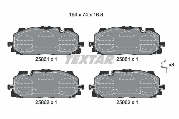 Тормозные колодки textar 2586101