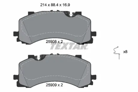 Тормозные колодки textar 2590801