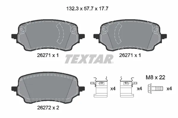 Тормозные колодки textar ""2627101"