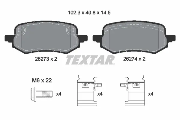 Тормозные колодки textar ""2627301"
