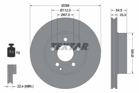 Вентилируемый тормозной диск textar 92159603 на Мерседес C-Class S204/C204