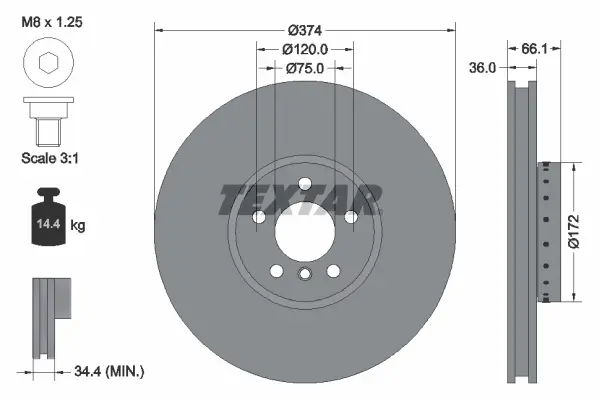 Тормозные колодки textar 92266325