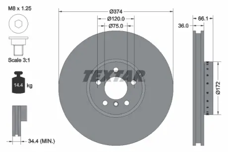 Тормозные колодки textar 92266325