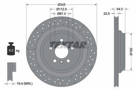 Вентилируемый тормозной диск textar 92283703 на Мерседес M-Class w166