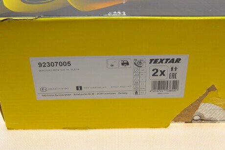 Вентилируемый тормозной диск textar 92307005