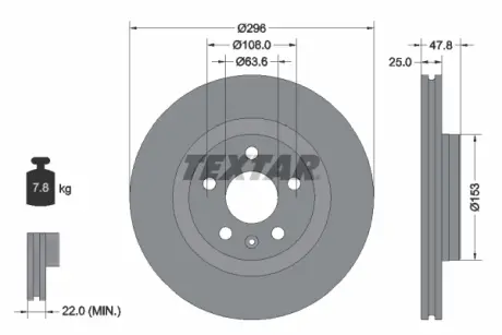 Вентильований гальмівний диск Textar 92323905