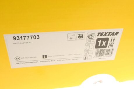 Вентилируемый тормозной диск textar 93177703