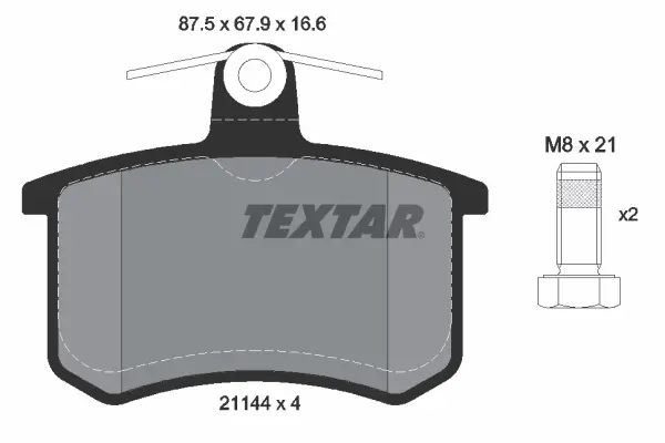 Задние тормозные колодки textar 2114401