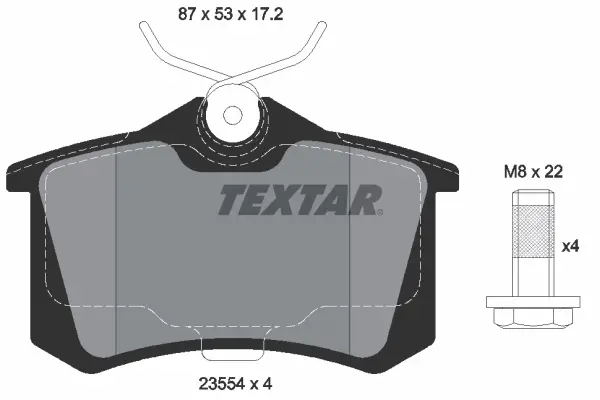 Задние тормозные колодки textar 2355402