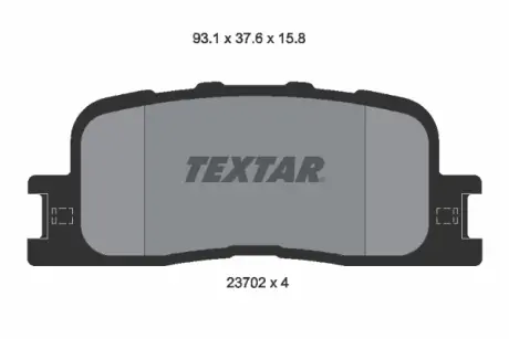 Задние тормозные колодки textar 2370201