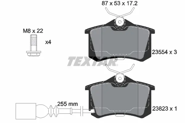 Задние тормозные колодки textar 2382301