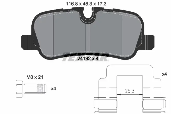 Задние тормозные колодки textar 2419201