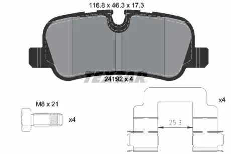 Задние тормозные колодки textar 2419201
