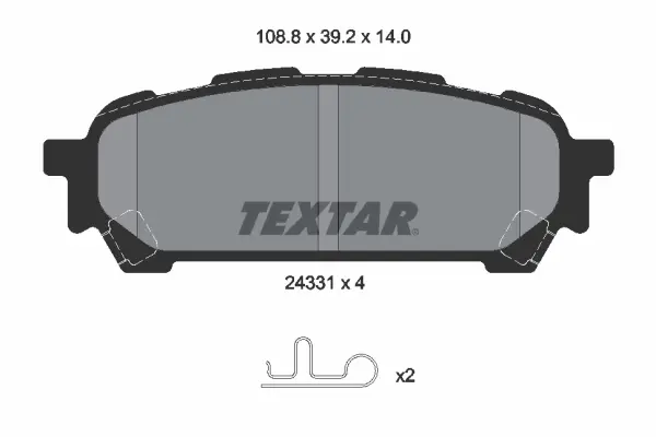 Задні тормозні (гальмівні) колодки Textar 2433101 (фото 1)