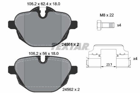 Задние тормозные колодки textar 2456101 на Бмв F10