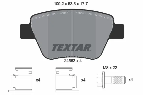 Задні тормозні (гальмівні) колодки Textar 2456301 (фото 1)