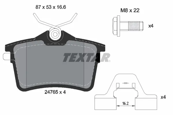 Задние тормозные колодки textar 2476501