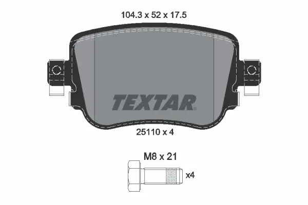 Задние тормозные колодки textar 2511001