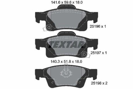 Задні тормозні (гальмівні) колодки textar 2519601