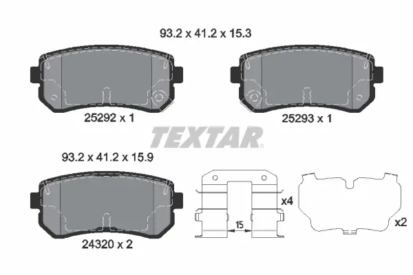 Задние тормозные колодки textar 2529201