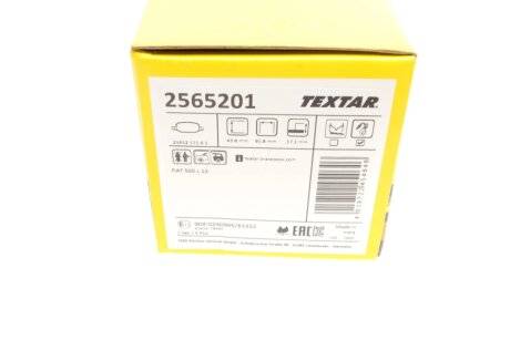 Задні тормозні (гальмівні) колодки textar 2565201
