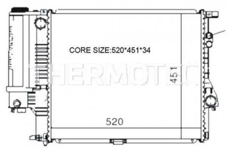 Радіатор охолодження двигуна thermotec D7B005TT