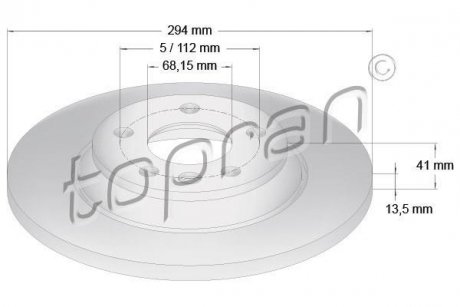 Задний тормозной диск topran (Hans Pries) 107 692