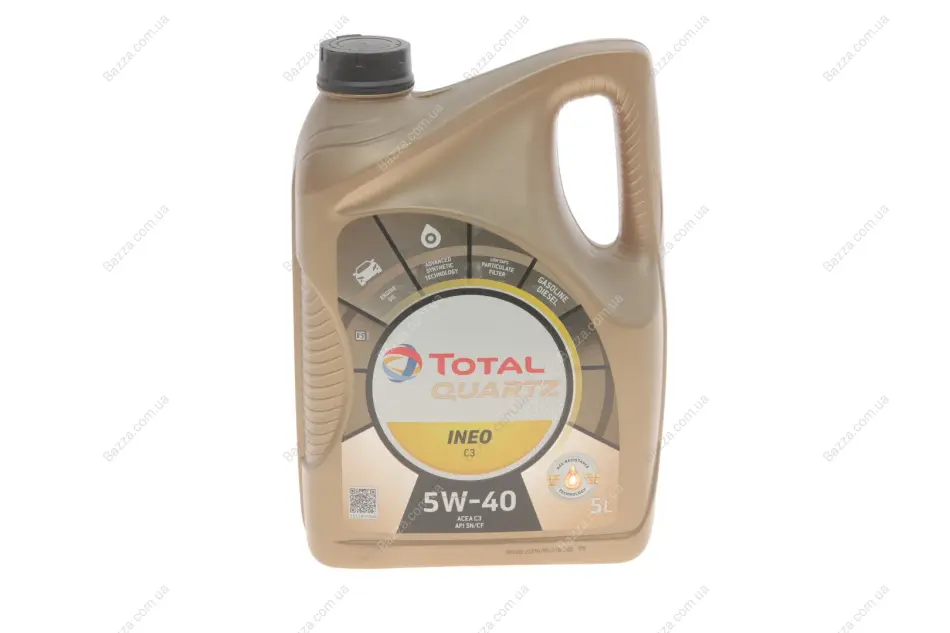 Мастило моторне Quartz Ineo C3 5W40 5L (ACEA 2007: C3 API: SN/CF MB 229.31/229.51 BMW LL-04 VW 502.00/505.01 PORSCHE A 40 FORD WSS-M2C 917-A FIAT 9.5553) TOTAL 213790 (фото 1)