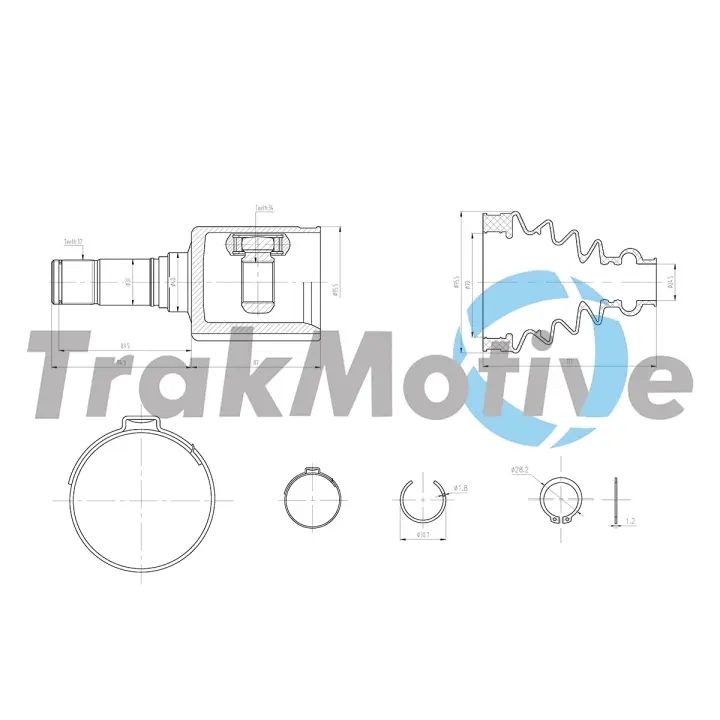 AUDI К-кт ШРКШ передн. прав. Q3 (8UB, 8UG) 2.0 TDI 14-18, VW PASSAT B8 2.0 TDI 14-24 TRAKMOTIVE 450321