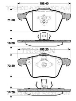 Передні тормозні (гальмівні) колодки triscan 811027010