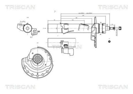 Передній амортизатор (стойка) triscan 870516103