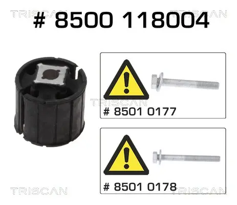 С/блок зад. балки перед. BMW 5 (E60), 5 (E61), 6 (E63), 6 (E64) 2.0-5.0 12.01-12.10 Triscan 8500118004 (фото 1)