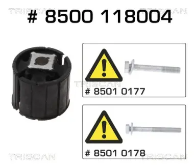 С/блок зад. балки перед. BMW 5 (E60), 5 (E61), 6 (E63), 6 (E64) 2.0-5.0 12.01-12.10 Triscan 8500118004