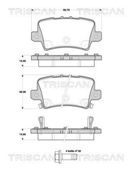 Задні тормозні (гальмівні) колодки triscan 811040012 на Хонда Цивик 5d