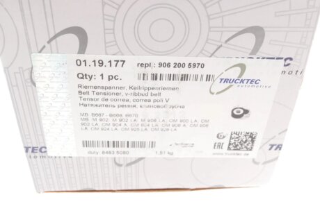 Натяжник поліклинового ременя trucktec Automotive 0119177