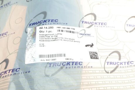 Патрубок повітряний trucktec Automotive 0214250