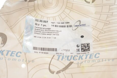 Подушка амортизатора trucktec Automotive 0230007